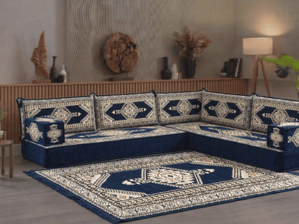 Topkapi L-shaped Arabic floor sofa, Navy 8-inch, photo 4