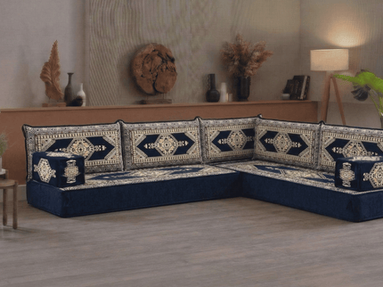 Topkapi L-shaped Arabic floor sofa, Navy 8-inch, photo 5