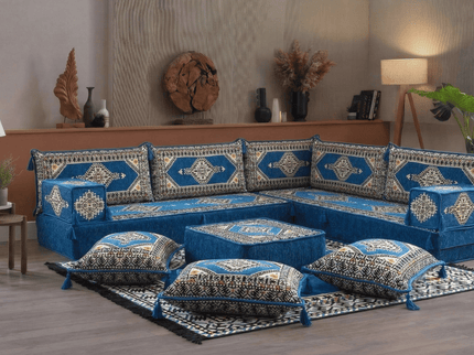Topkapi L-shaped Arabic floor sofa, Blue 8-inch, photo 3