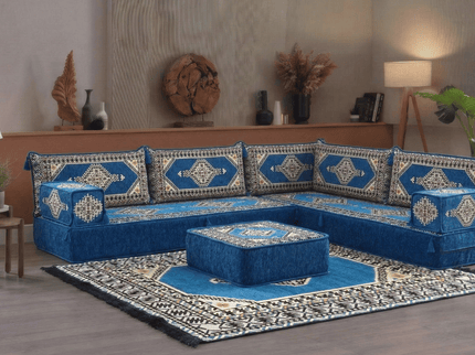 Topkapi L-shaped Arabic floor sofa, Blue 8-inch, photo 4