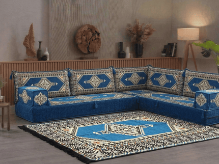 Topkapi L-shaped Arabic floor sofa, Blue 8-inch, photo 5
