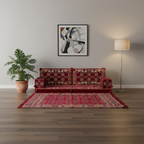 Arabic Loveseat Sofa Set – Maroon Loveseat Set with 4 and 8 Inch Cushion Options