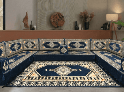 Topkapi U-shaped Arabic floor sofa, Navy 8-inch, photo 5