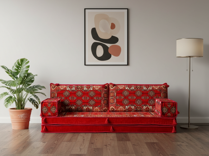 Bukhara Arabic majlis loveseat, Red, photo 1