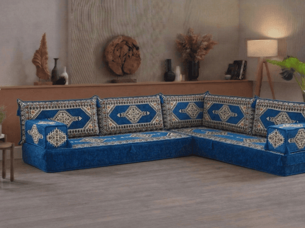 Topkapi L-shaped Arabic floor sofa, Blue 8-inch, photo 6