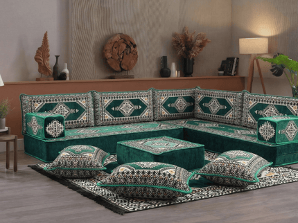Topkapi L-shaped Arabic floor sofa, Green 8-inch, photo 3