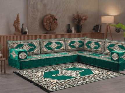 Topkapi L-shaped Arabic floor sofa, Green 8-inch, photo 5