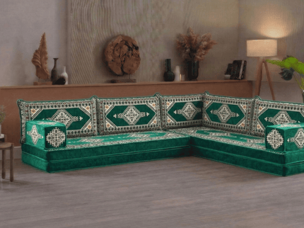 Topkapi L-shaped Arabic floor sofa, Green 8-inch, photo 6