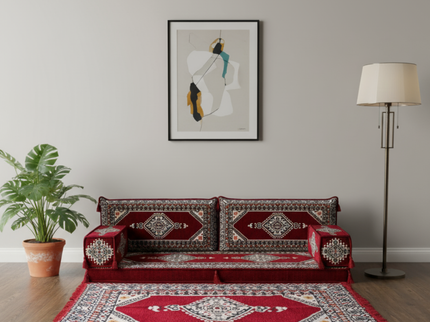 Topkapi Arabic majlis loveseat set, Burgundy, photo 4