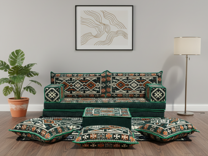Cappadocia Kilim Arabic majlis loveseat set, Green, photo 1
