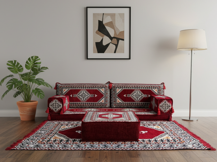 Topkapi Arabic majlis loveseat set, Burgundy, photo 2
