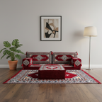 Arabic Loveseat Sofa Set – Maroon Loveseat Set with 4 and 8 Inch Cushion Options