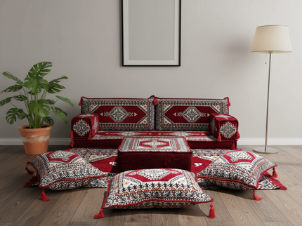 Topkapi Arabic majlis loveseat set, Burgundy, photo 1