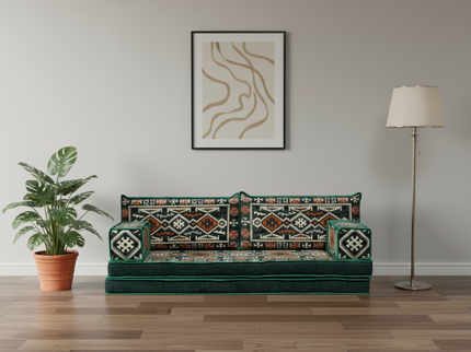 Cappadocia Kilim Arabic majlis loveseat set, Green, photo 3