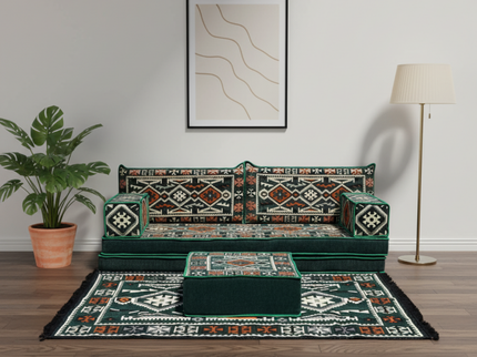Cappadocia Kilim Arabic majlis loveseat set, Green, photo 4