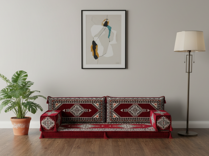 Topkapi Arabic majlis loveseat set, Burgundy, photo 3