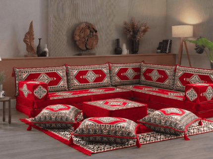 Topkapi L-shaped Arabic floor sofa, Red 8-inch, photo 3