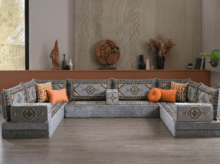 Topkapi U-shaped Arabic floor sofa, Gray 8-inch, photo 6