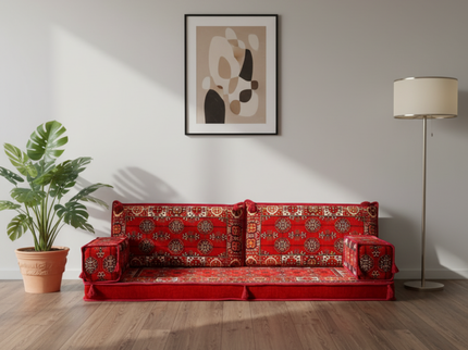 Bukhara Arabic majlis loveseat, Red, photo 2