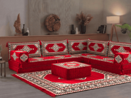 Topkapi L-shaped Arabic floor sofa, Red 8-inch, photo 4