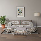 Arabic Loveseat Sofa Set – Gray Loveseat Set with 4 and 8 Inch Cushion Options
