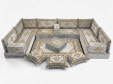 Topkapi U-shaped Arabic floor sofa, Gray 8-inch, photo 1