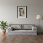 Arabic Loveseat Sofa Set – Gray Loveseat Set with 4 and 8 Inch Cushion Options