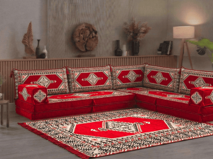 Topkapi L-shaped Arabic floor sofa, Red 8-inch, photo 5