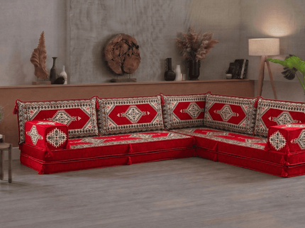 Topkapi L-shaped Arabic floor sofa, Red 8-inch, photo 6
