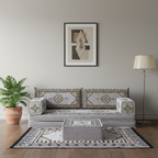 Arabic Loveseat Sofa Set – Gray Loveseat Set with 4 and 8 Inch Cushion Options