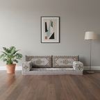 Arabic Loveseat Sofa Set – Gray Loveseat Set with 4 and 8 Inch Cushion Options