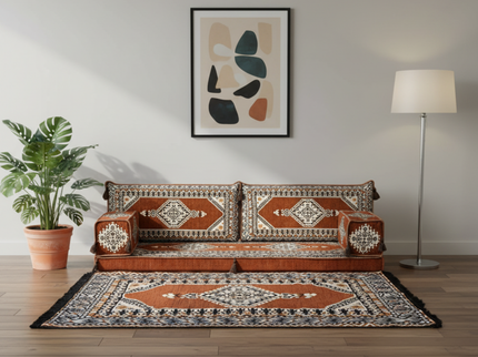 Topkapi Arabic majlis loveseat set, Brown, photo 2