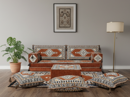 Topkapi Arabic majlis loveseat set, Brown, photo 1