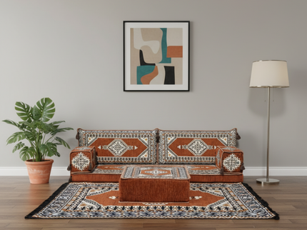 Topkapi Arabic majlis loveseat set, Brown, photo 3
