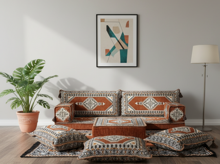 Topkapi Arabic majlis loveseat set, Brown, photo 5