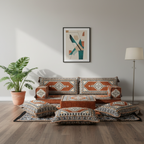 Arabic Loveseat Sofa Set – Brown Loveseat Set with 4 and 8 Inch Cushion Options