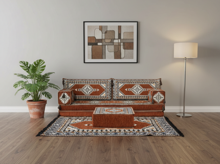 Topkapi Arabic majlis loveseat set, Brown, photo 8
