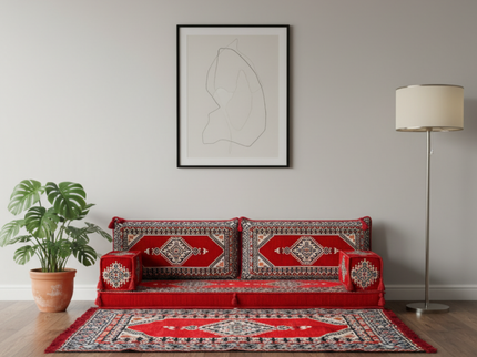 Topkapi Arabic majlis loveseat set, Red, photo 4