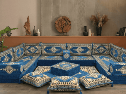 Topkapi U-shaped Arabic floor sofa, Blue 8-inch, photo 2