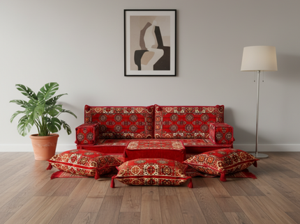 Bukhara Arabic majlis loveseat set, Red, photo 5