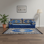 Arabic Loveseat Sofa Set – Blue Loveseat Set with 4 and 8 Inch Cushion Options