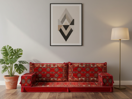 Bukhara Arabic majlis loveseat set, Red, photo 6