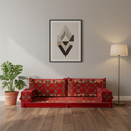 Arabic Loveseat Sofa Set – Red Loveseat Set with 4 and 8 Inch Cushion Options