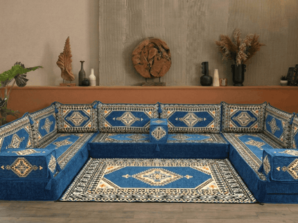 Topkapi U-shaped Arabic floor sofa, Blue 8-inch, photo 5