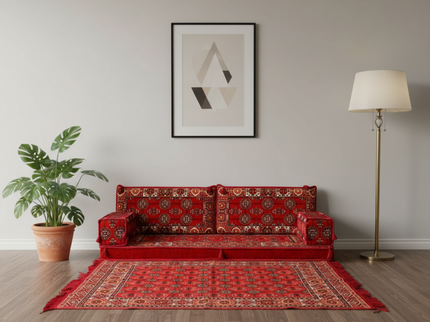 Bukhara Arabic majlis loveseat set, Red, photo 7
