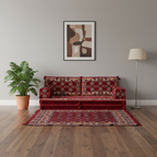 Arabic Loveseat Sofa Set – Maroon Loveseat Set with 4 and 8 Inch Cushion Options