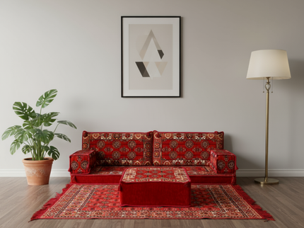Bukhara Arabic majlis loveseat set, Red, photo 8
