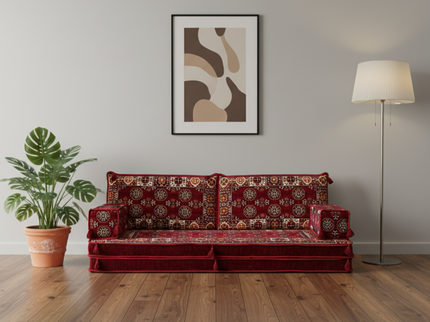 Bukhara Arabic majlis loveseat set, Burgundy, photo 8
