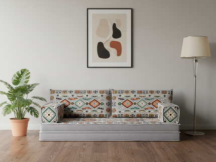 Cappadocia Kilim Arabic majlis loveseat, Gray, photo 1