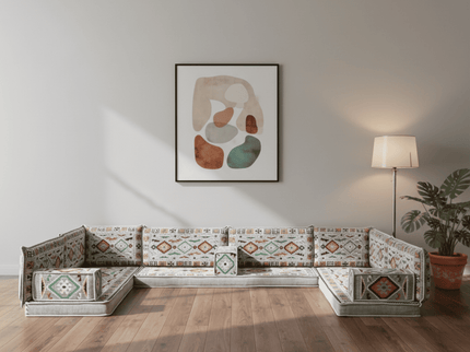 Cappadocia Kilim U-shaped Arabic floor sofa, Gray 4-inch, photo 5